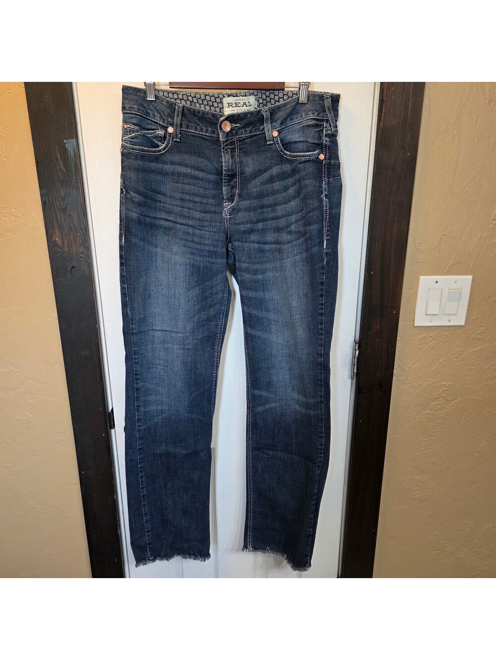 Ariat Real Denim Women's Dark Blue Skinny Jeans with Raw Hem 33L